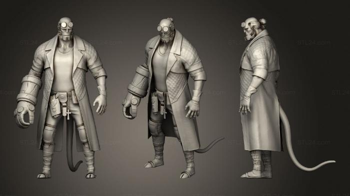 Figurines heroes, monsters and demons (Hellboy, STKM_2663) 3D models for cnc